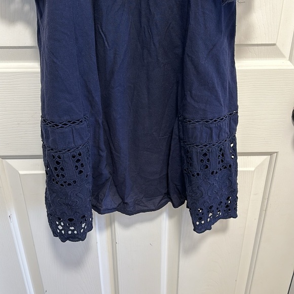 Anthropologie dRA Navy Off Shoulder Eyelet Nancy Dress XS - Picture 6 of 6